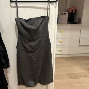 Strapless wool  Charcoal Strapless bubble hem Dress- club Monaco